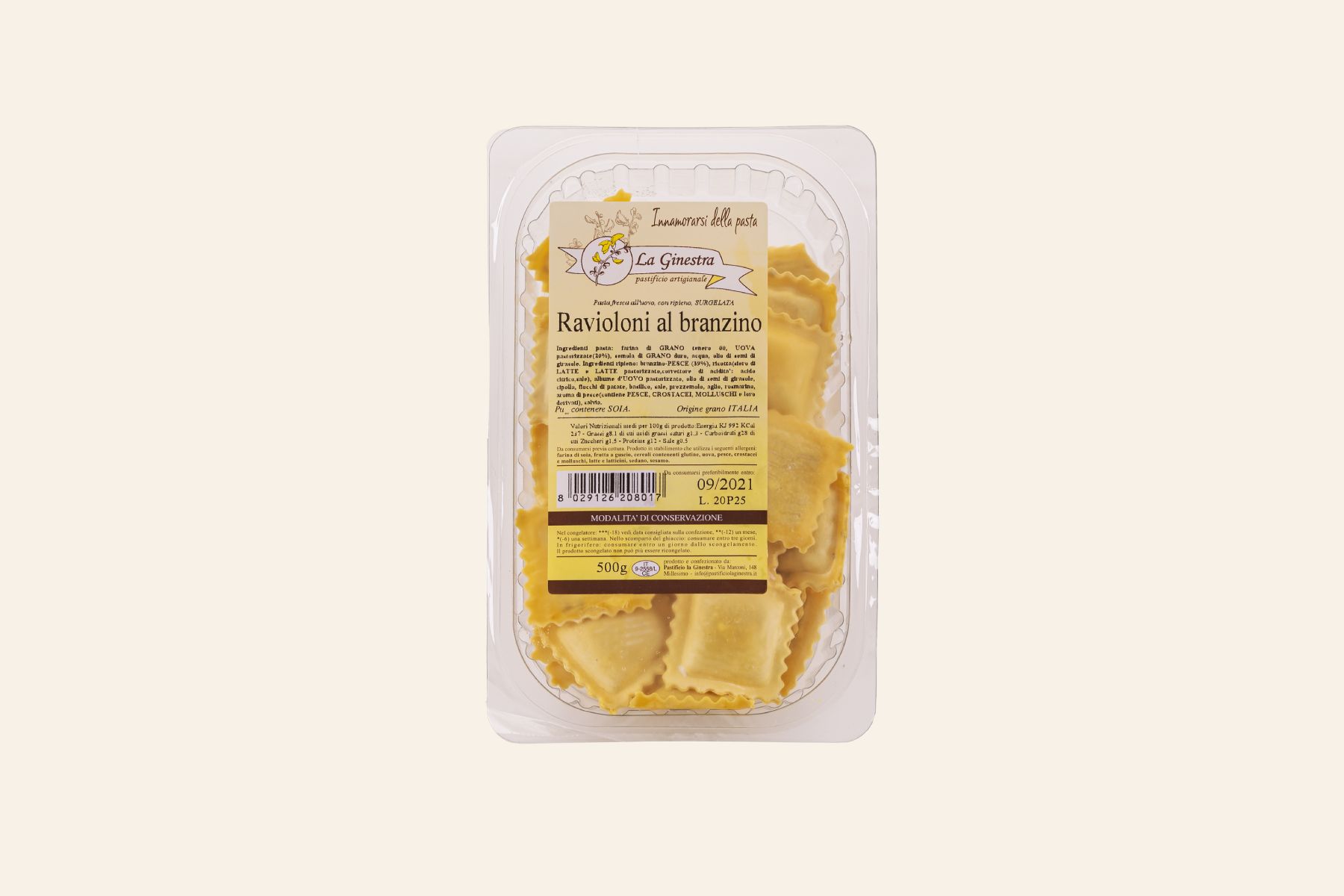 Seabass giant ravioli 3 ravioloni branzino pastificio la ginestra
