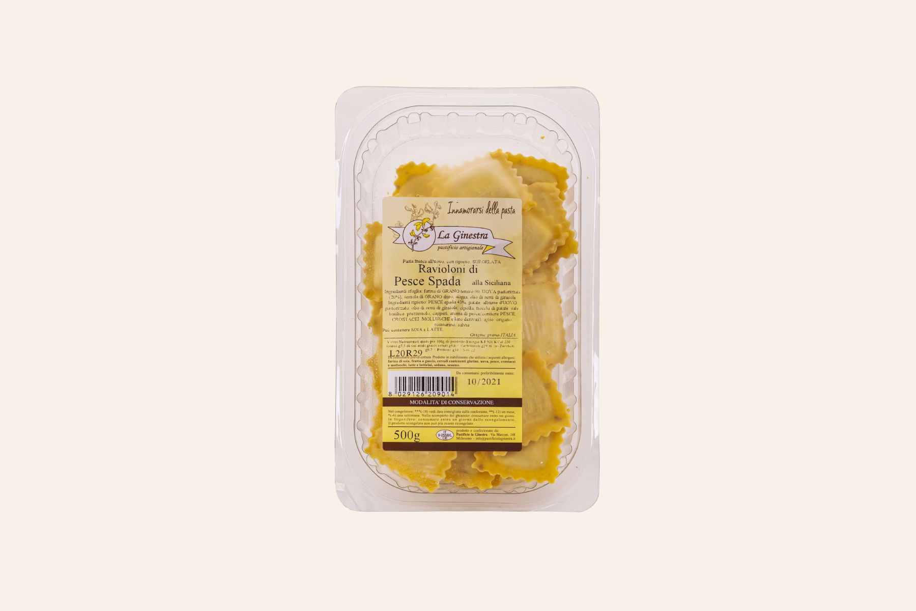 Sicilian-style giant swordfish ravioli 3 ravioloni pesce spada pastificio la ginestra